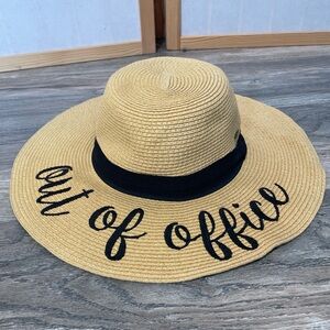 Straw Sun Hat with Black Band